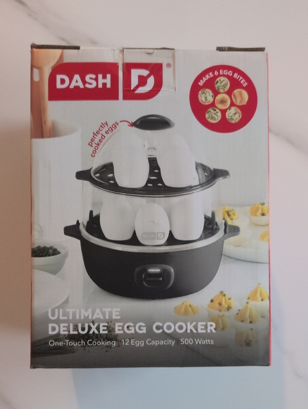 DASH Black/Clear Dome Egg Cooker - One-Touch 12 Egg Capacity Countertop Cooker